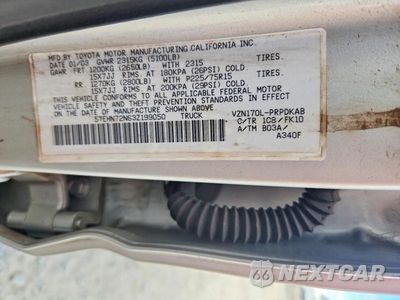 Zdjęcie 12 z 12 samochodu: 2003 TOYOTA TACOMA V6 VIN:5TEHN72N63Z199050 - miniatura
