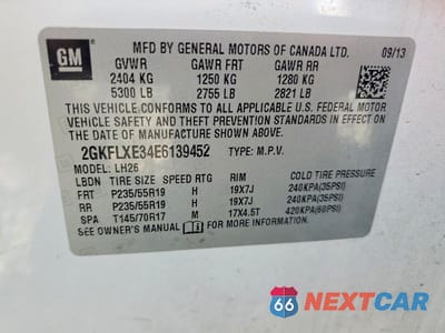 Zdjęcie 14 z 14 samochodu: 2014 GMC TERRAIN SLT VIN:2GKFLXE34E6139452 - miniatura