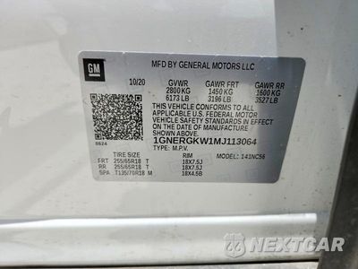 Zdjęcie 13 z 13 samochodu: 2021 CHEVROLET TRAVERSE LT VIN:1GNERGKW1MJ113064 - miniatura