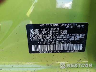 Zdjęcie 12 z 12 samochodu: 2026 SUBARU IMPREZA SPORT VIN:JF1GUAFC0T8248755 - miniatura