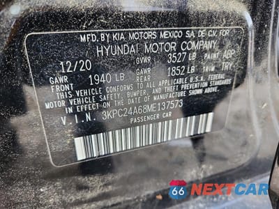 Zdjęcie 13 z 13 samochodu: 2021 HYUNDAI ACCENT SEL VIN:3KPC24A68ME137573 - miniatura
