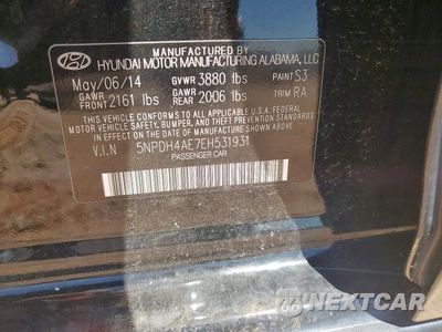 Zdjęcie 12 z 12 samochodu: 2014 HYUNDAI ELANTRA SE VIN:5NPDH4AE7EH531931 - miniatura