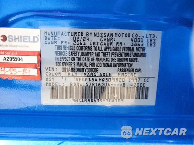 Zdjęcie 12 z 12 samochodu: 2024 NISSAN SENTRA VIN:3N1AB8DV0RY308309 - miniatura