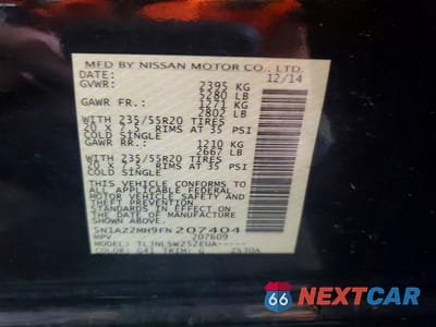Zdjęcie 13 z 13 samochodu: 2015 NISSAN MURANO PLATINUM VIN:5N1AZ2MH9FN207404 - miniatura