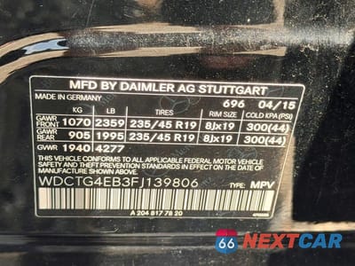 Zdjęcie 10 z 10 samochodu: 2015 MERCEDES-BENZ GLA 250 VIN:WDCTG4EB3FJ139806 - miniatura