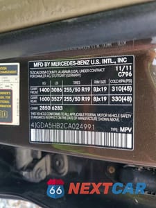 Zdjęcie 13 z 13 samochodu: 2012 MERCEDES-BENZ ML 350 4MATIC VIN:4JGDA5HB2CA024991 - miniatura