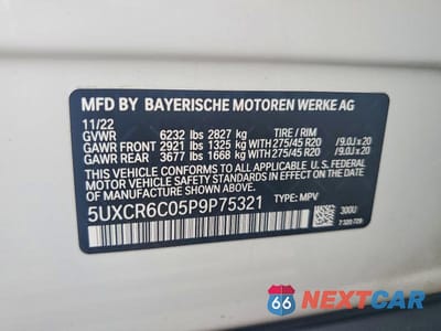 Zdjęcie 13 z 13 samochodu: 2023 BMW X5 XDRIVE40I VIN:5UXCR6C05P9P75321 - miniatura