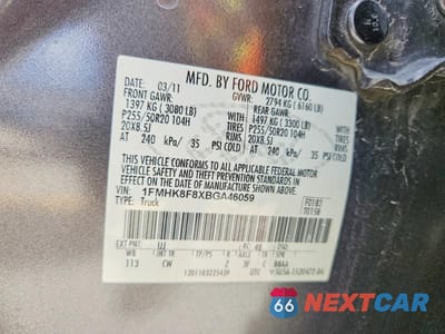 Zdjęcie 13 z 13 samochodu: 2011 FORD EXPLORER LIMITED VIN:1FMHK8F8XBGA46059 - miniatura