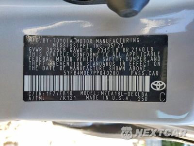 Zdjęcie 12 z 12 samochodu: 2023 TOYOTA COROLLA LE VIN:5YFB4MDE7PP040280 - miniatura