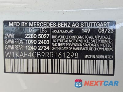 Zdjęcie 12 z 12 samochodu: 2024 MERCEDES-BENZ C 300 VIN:W1KAF4GB9RR161298 - miniatura