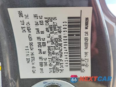 Zdjęcie 12 z 12 samochodu: 2006 MITSUBISHI ECLIPSE GS VIN:4A3AK24F96E015033 - miniatura