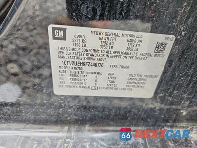 Zdjęcie 12 z 12 samochodu: 2015 GMC SIERRA K1500 SLE VIN:1GTV2UEH9FZ440776 - miniatura