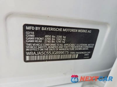 Zdjęcie 12 z 12 samochodu: 2018 BMW 530 I VIN:WBAJA5C55JG899675 - miniatura