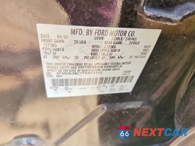 Zdjęcie 13 z 13 samochodu: 2007 FORD EDGE SEL VIN:2FMDK38C77BB71313 - miniatura