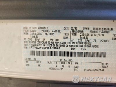 Zdjęcie 14 z 14 samochodu: 2023 FORD TRANSIT T-150 VIN:1FTYE2Y80PKA83020 - miniatura