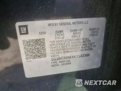 Zdjęcie 12 z 12 samochodu: 2019 CHEVROLET CRUZE LS VIN:1G1BC5SMXK7132389 - miniatura