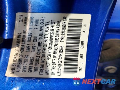 Zdjęcie 12 z 12 samochodu: 2018 HONDA CIVIC LX VIN:2HGFC2F52JH535653 - miniatura