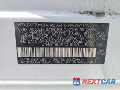 Zdjęcie 12 z 12 samochodu: 2015 LEXUS GS 350 VIN:JTHBE1BL3FA018260 - miniatura