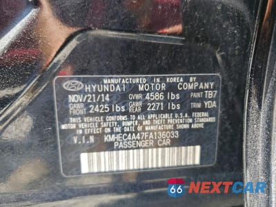 Zdjęcie 12 z 12 samochodu: 2015 HYUNDAI SONATA HYBRID LIMITED VIN:KMHEC4A47FA136033 - miniatura