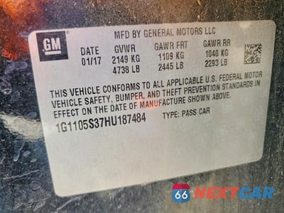 Zdjęcie 12 z 12 samochodu: 2017 CHEVROLET IMPALA LT VIN:1G1105S37HU187484 - miniatura