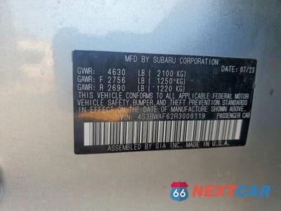 Zdjęcie 12 z 12 samochodu: 2024 SUBARU LEGACY PREMIUM VIN:4S3BWAF62R3008119 - miniatura