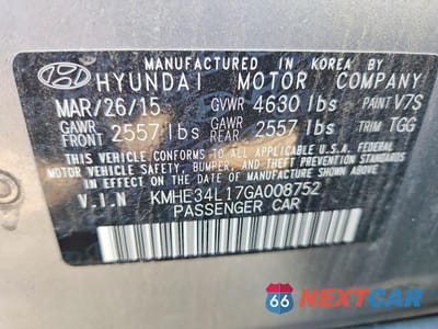 Zdjęcie 12 z 12 samochodu: 2016 HYUNDAI SONATA HYBRID LIMITED VIN:KMHE34L17GA008752 - miniatura