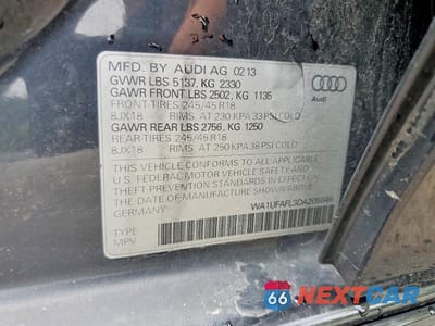 Zdjęcie 12 z 12 samochodu: 2013 AUDI A4 ALLROAD PREMIUM PLUS VIN:WA1UFAFL3DA205846 - miniatura
