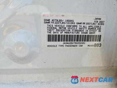 Zdjęcie 12 z 12 samochodu: 2008 MITSUBISHI LANCER ES VIN:JA3AU26U78U002491 - miniatura