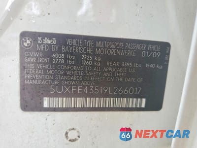 Zdjęcie 14 z 14 samochodu: 2009 BMW X5 XDRIVE30I VIN:5UXFE43519L266017 - miniatura