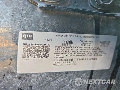 Zdjęcie 12 z 12 samochodu: 2022 CHEVROLET MALIBU LS VIN:1G1ZB5ST7NF214065 - miniatura