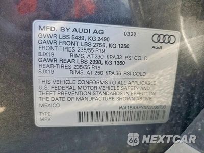 Zdjęcie 13 z 13 samochodu: 2022 AUDI Q5 PREMIUM PLUS 45 VIN:WA1EAAFYXN2088793 - miniatura