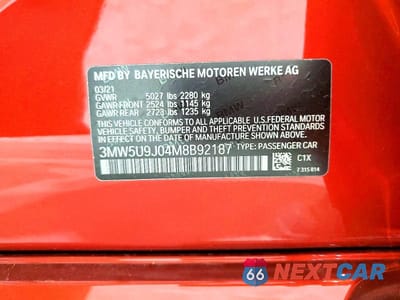 Zdjęcie 13 z 13 samochodu: 2021 BMW M340XI VIN:3MW5U9J04M8B92187 - miniatura