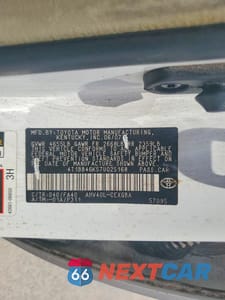 Zdjęcie 12 z 12 samochodu: 2007 TOYOTA CAMRY HYBRID VIN:4T1BB46K57U025168 - miniatura