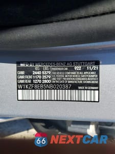 Zdjęcie 12 z 12 samochodu: 2022 MERCEDES-BENZ E 350 4MATIC VIN:W1KZF8EB5NB020387 - miniatura