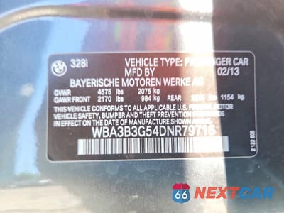 Zdjęcie 13 z 13 samochodu: 2013 BMW 328 XI VIN:WBA3B3G54DNR79716 - miniatura