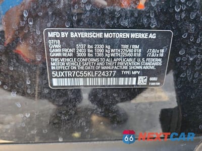 Zdjęcie 12 z 12 samochodu: 2019 BMW X3 SDRIVE30I VIN:5UXTR7C55KLF24377 - miniatura