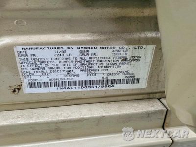 Zdjęcie 12 z 12 samochodu: 2003 NISSAN ALTIMA 2.5 VIN:1N4AL11D03C175604 - miniatura