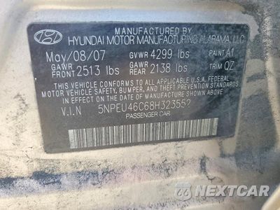 Zdjęcie 13 z 13 samochodu: 2008 HYUNDAI SONATA SE VIN:5NPEU46C68H323552 - miniatura