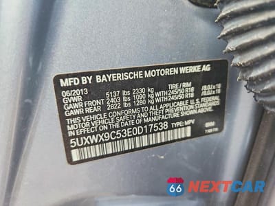 Zdjęcie 13 z 13 samochodu: 2014 BMW X3 XDRIVE28I VIN:5UXWX9C53E0D17538 - miniatura