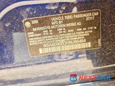 Zdjęcie 12 z 12 samochodu: 2017 BMW 330 XI VIN:WBA8D9G33HNU66464 - miniatura
