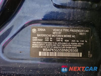 Zdjęcie 12 z 12 samochodu: 2011 BMW 328 XI SULEV VIN:WBAPK5G55BNN26568 - miniatura