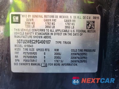 Zdjęcie 12 z 12 samochodu: 2015 GMC SIERRA K1500 DENALI VIN:3GTU2WEC2FG490107 - miniatura