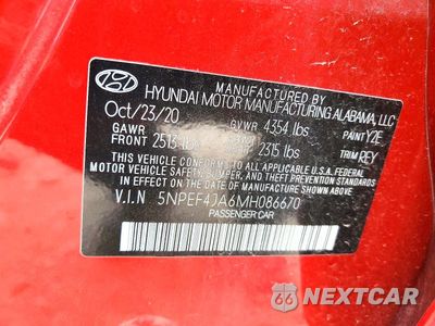 Zdjęcie 13 z 13 samochodu: 2021 HYUNDAI SONATA SEL VIN:5NPEF4JA6MH086670 - miniatura