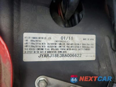 Zdjęcie 9 z 9 samochodu: 2011 YAMAHA FZ6 R VIN:JYARJ18E3BA006622 - miniatura