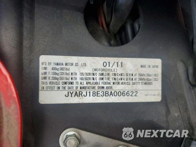 Zdjęcie 9 z 9 samochodu: 2011 YAMAHA FZ6 R VIN:JYARJ18E3BA006622 - miniatura