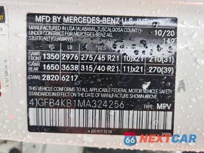 Zdjęcie 13 z 13 samochodu: 2021 MERCEDES-BENZ GLE 350 4MATIC VIN:4JGFB4KB1MA324256 - miniatura