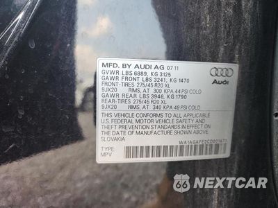 Zdjęcie 13 z 13 samochodu: 2012 AUDI Q7 PRESTIGE VIN:WA1AGAFE2CD001473 - miniatura