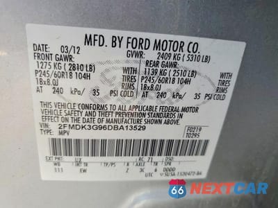 Zdjęcie 13 z 13 samochodu: 2011 FORD EDGE SE VIN:2FMDK3G96DBA13529 - miniatura