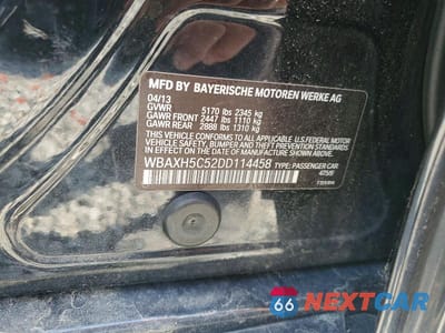 Zdjęcie 12 z 12 samochodu: 2013 BMW 528 XI VIN:WBAXH5C52DD114458 - miniatura