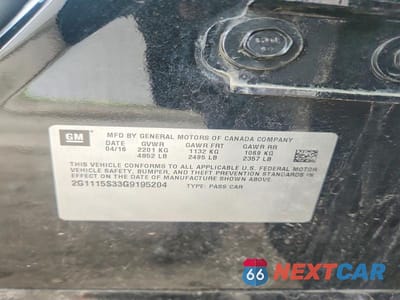 Zdjęcie 13 z 13 samochodu: 2016 CHEVROLET IMPALA LT VIN:2G1115S33G9195204 - miniatura